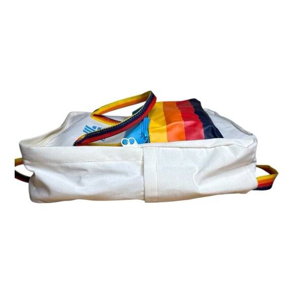 Aldi Gear Backpack 2023 with Laptop Padded Pocket Vintage Retro Red Orange Blue - Picture 7 of 13